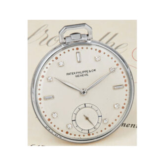 Swiss platinum open faced diamond set watch Circa 1947