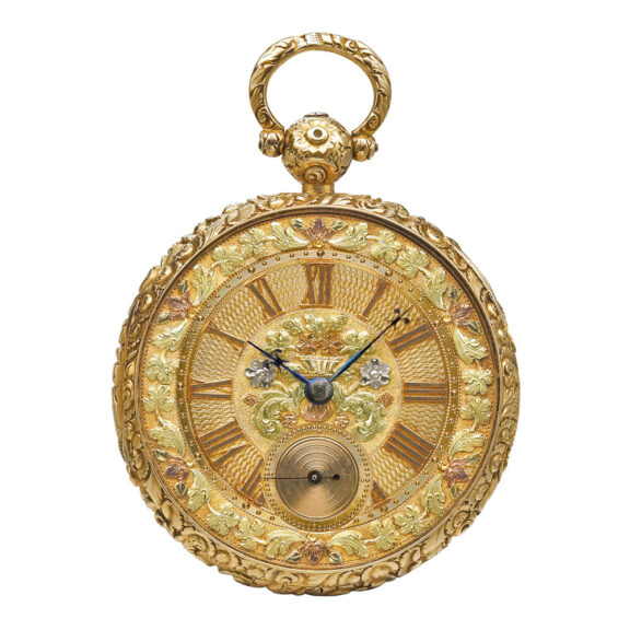 English 18 carat gold open faced pocket watch Circa 1885