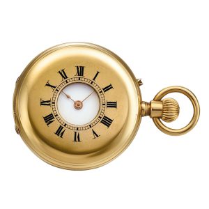 Swiss 18 carat half hunting cased fob watch Circa 1900