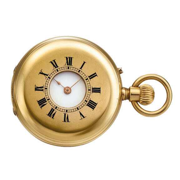 Swiss 18 carat half hunting cased fob watch Circa 1900