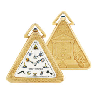 Rare Swiss 18 carat gold triangular Freemason's watch Circa 1935