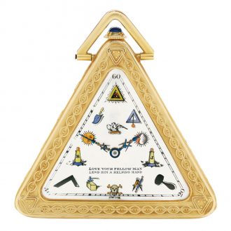 Rare Swiss 18 carat gold triangular Freemason's watch Circa 1935