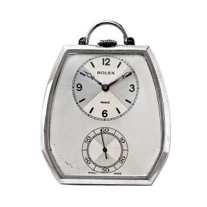 Swiss 18k white gold hexagonal lever wacth Circa 1940