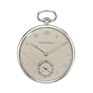 Swiss platinum open faced lever pocket watch Circa 1927