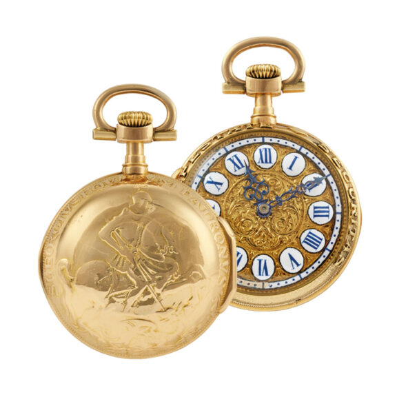 Swiss gold 18th century style pocket watch Circa 1886