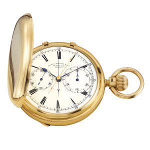 English 18K gold split-seconds chronograph Circa 1892