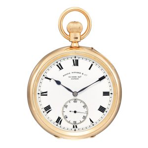 English gold grande and petite sonnerie clock watch Circa 1905