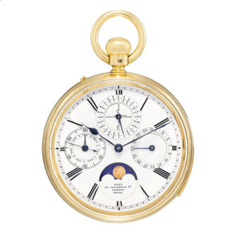 Fine English 18 carat gold complicated lever watch Circa 1890