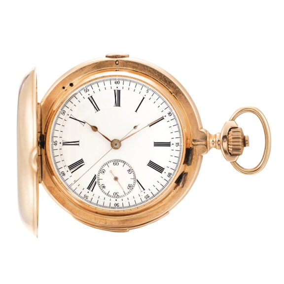 Swiss 18K rose gold minute repeating lever chronograph Circa 1910