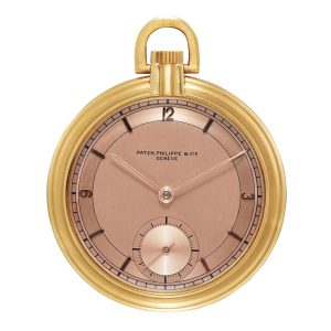 Swiss 18K rose gold open faced lever pocket watch Circa 1938