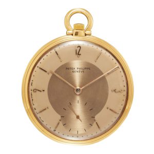 Unusual Swiss 18K rose gold Art Deco lever watch Circa 1951