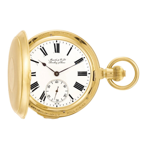Swiss gold clock watch made for the Indian market Circa 1890
