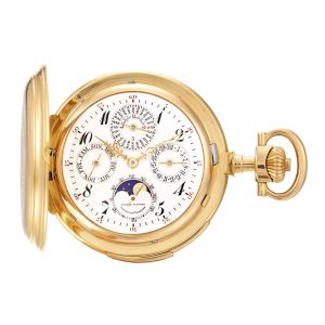 German gold hunting cased complicated watch Circa 1911