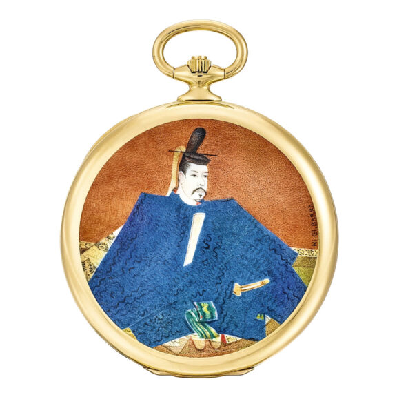 Unique Swiss gold and enamel hunting cased lever watch Circa 1980