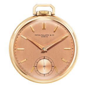 Swiss 18K rose gold open faced lever pocket watch Circa 1941