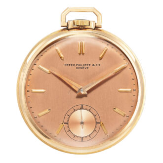 Swiss 18K rose gold open faced lever pocket watch Circa 1941