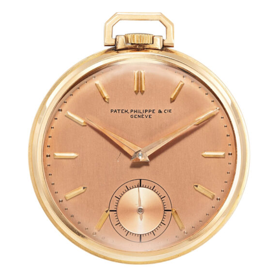 Swiss 18K rose gold open faced lever pocket watch Circa 1941
