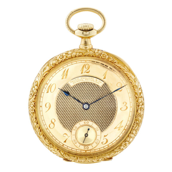 Highly unusual Swiss gold open faced lever watch Circa 1908