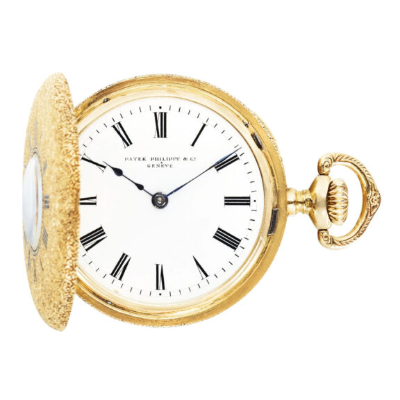 Swiss 18K gold half hunting cased lever watch Circa 1887