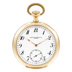 Swiss 18K gold open faced lever pocket watch Circa 1910