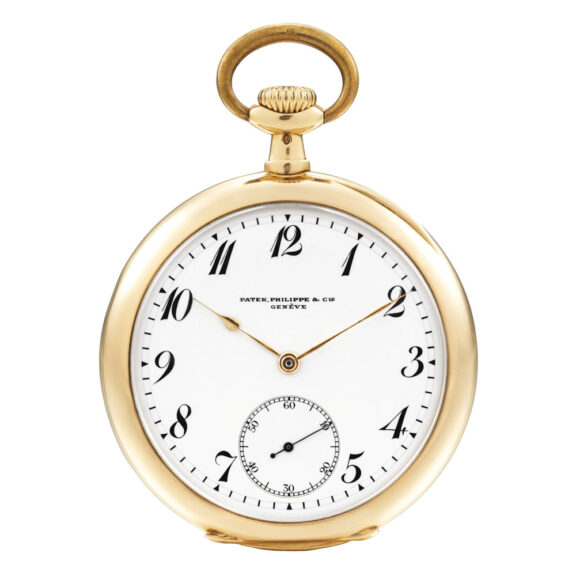 Swiss 18K gold open faced lever pocket watch Circa 1910