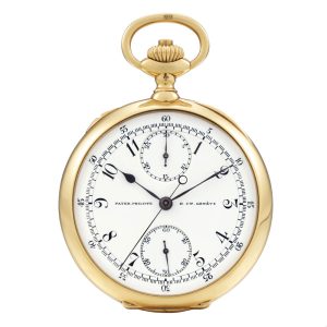 Swiss gold chronograph with 30-minute register Circa 1907