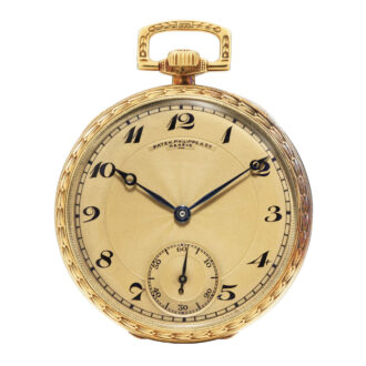 Swiss 18K gold open faced lever pocket watch Circa 1921