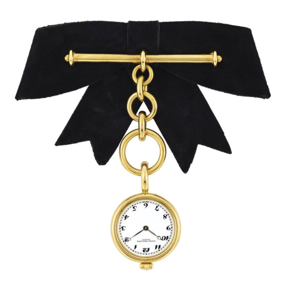 Swiss 18K gold open faced lever pendant watch Circa 1990