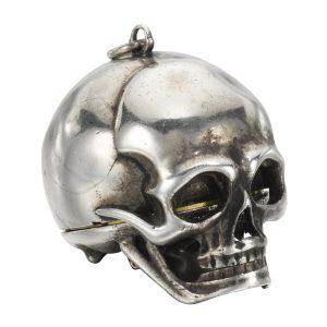 Swiss silver memento mori skull-form watch Circa 1650