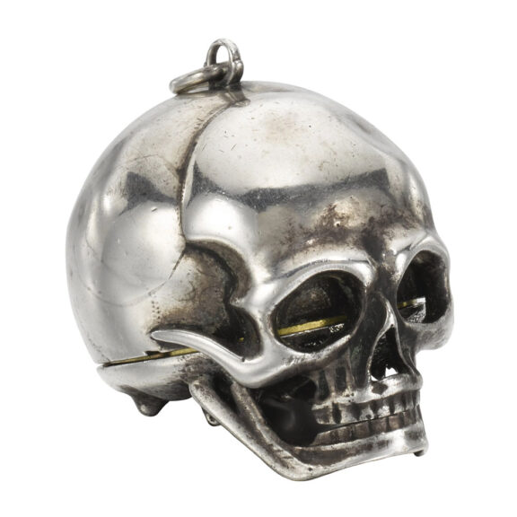 Swiss silver memento mori skull-form watch Circa 1650