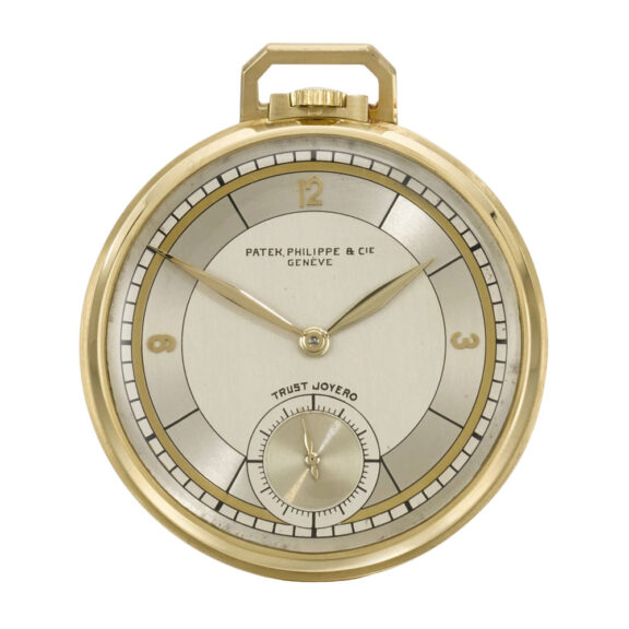 Swiss 18K gold open faced lever pocket watch Circa 1930
