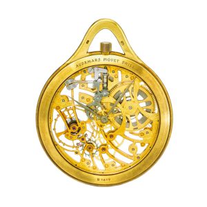 Fine Swiss 18K gold skeletonized lever watch Circa 1980