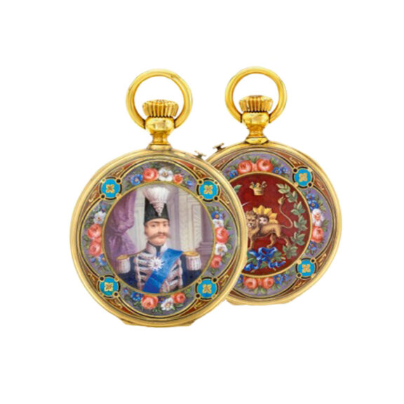 Two rare Swiss 18K gold and enamel presentation watches Circa 1890