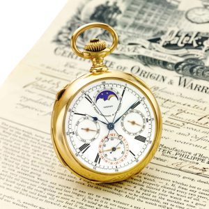 Swiss 18K gold open faced complicated lever watch Circa 1902