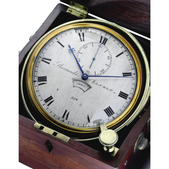 English brass marine chronometer with power reserve Circa 1820
