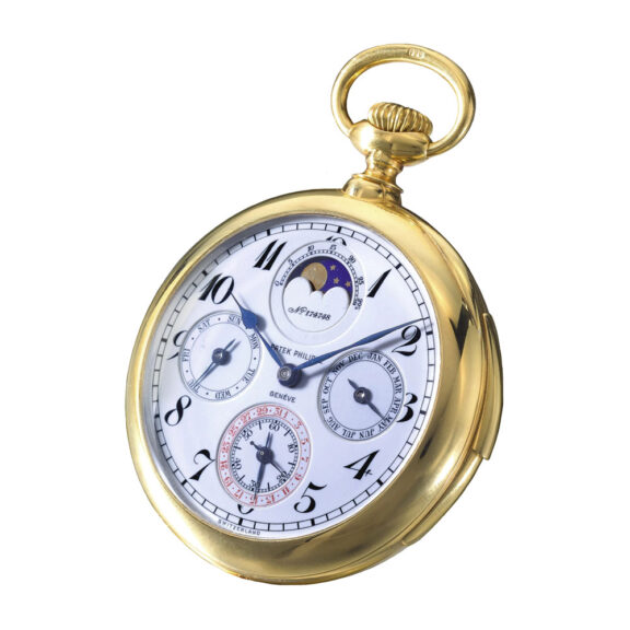 Swiss 18K gold open faced complicated lever watch Circa 1917