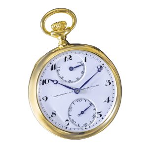 Fine and rare Swiss gold lever watch with power reserve Circa 1910