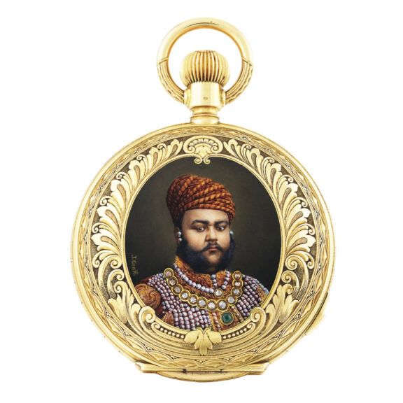 Swiss gold clock watch made for the Indian market Circa 1890