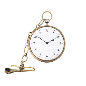 Oversized and unusual French silver and gold verge watch Circa 1800
