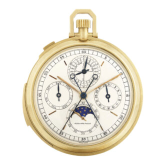 Swiss gold open faced Grande Complication watch Circa 1971