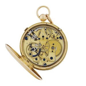 French 18 Carat gold quarter repeating cylinder watch Circa 1818