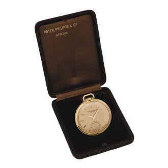 Swiss 18K rose gold open faced lever pocket watch Circa 1947