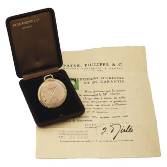 Swiss 18K rose gold open faced lever pocket watch Circa 1947
