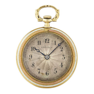 French 18K gold, enamel and diamond-set lever watch Circa 1918
