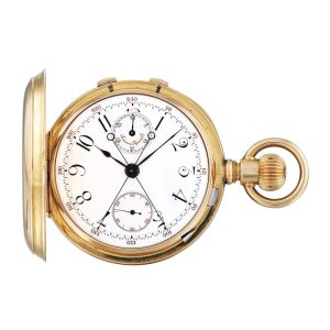 Early Swiss 18 Carat rose gold split seconds chronograph Circa 1888