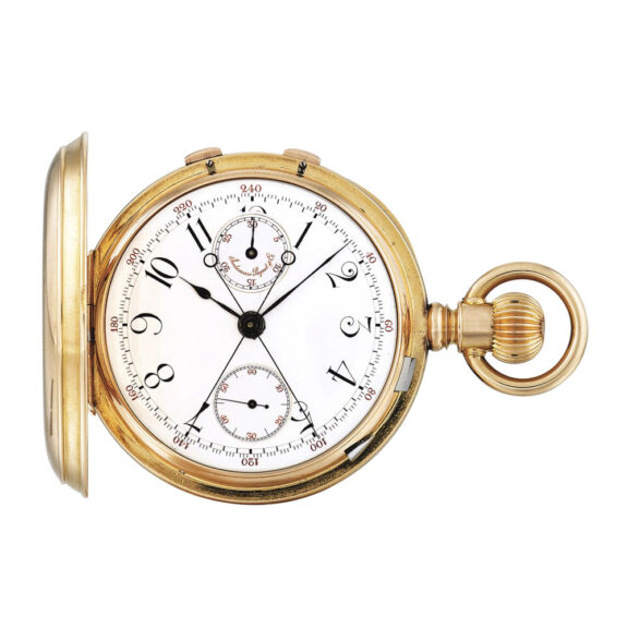 Early Swiss 18 Carat rose gold split seconds chronograph Circa 1888