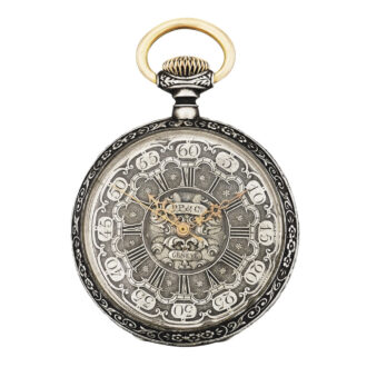 Swiss silver indirect centre seconds repoussé watch Circa 1884