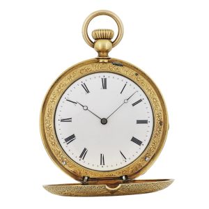 Very fine Swiss 18K gold cabriolet pocket watch Circa 1860