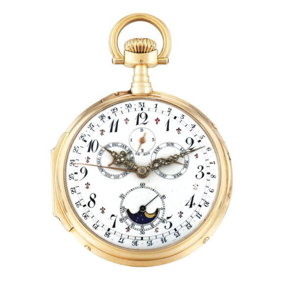 Swiss 18K rose gold complicated lever pocket watch Circa 1900