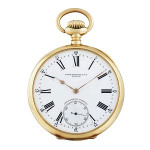 Swiss 18K rose gold Chronometro Gondolo watch Circa 1905